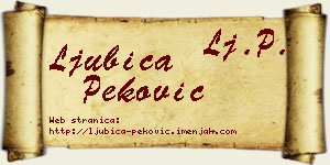 Ljubica Peković vizit kartica